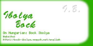 ibolya bock business card